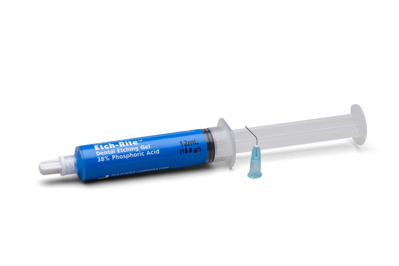 Pulpdent ET-12 Etch-Rite Dental Etching Gel 38% Syringe 12 mL Pulpdent ET-12 Etch-Rite Dental Etching Gel 38% Syringe 12 mL